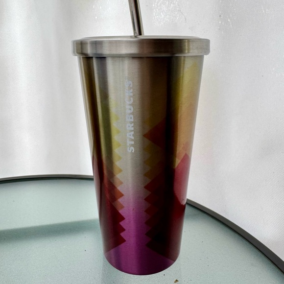 2014 Starbucks metal tumbler with metal straw - Picture 10 of 10